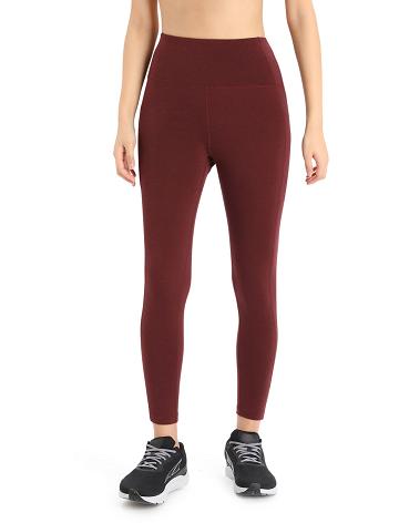 Dámské Běžecké Tighty Icebreaker Merino Fastray High Rise Červené | CZ 1438ILHS